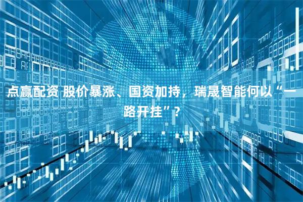 点赢配资 股价暴涨、国资加持，瑞晟智能何以“一路开挂”？