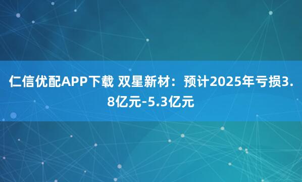 仁信优配APP下载 双星新材：预计2025年亏损3.8亿元-5.3亿元